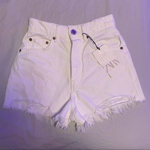 Brand New Zara Distressed Denim Shorts